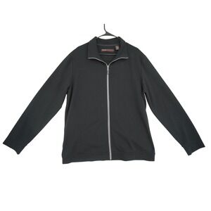 Perry‎ Ellis Mens XL Black Full Zip Lightweight Jacket Stretch Casual Layering